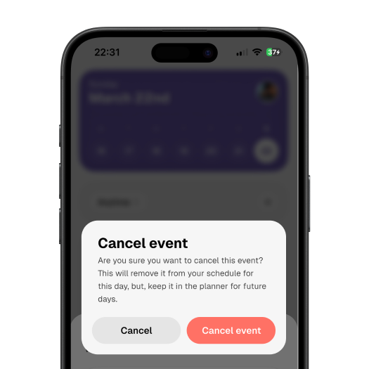 Rescheduling an event in Thruday